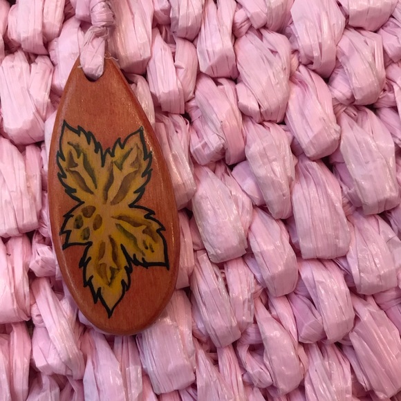 Vintage Pink Raffia Purse, Bag, Handmade in Philippines, Zippered, Lined, Pocket - Picture 5 of 13